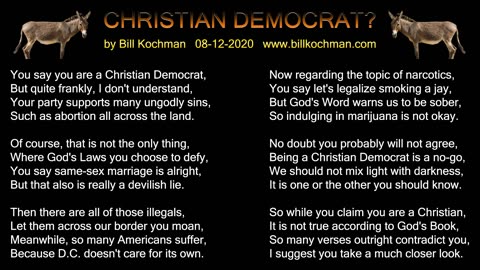 CHRISTIAN DEMOCRAT? -- an original song by Bill Kochman.