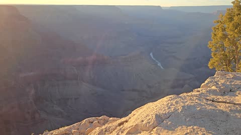 Sitting on the edge of the Grand Canyon