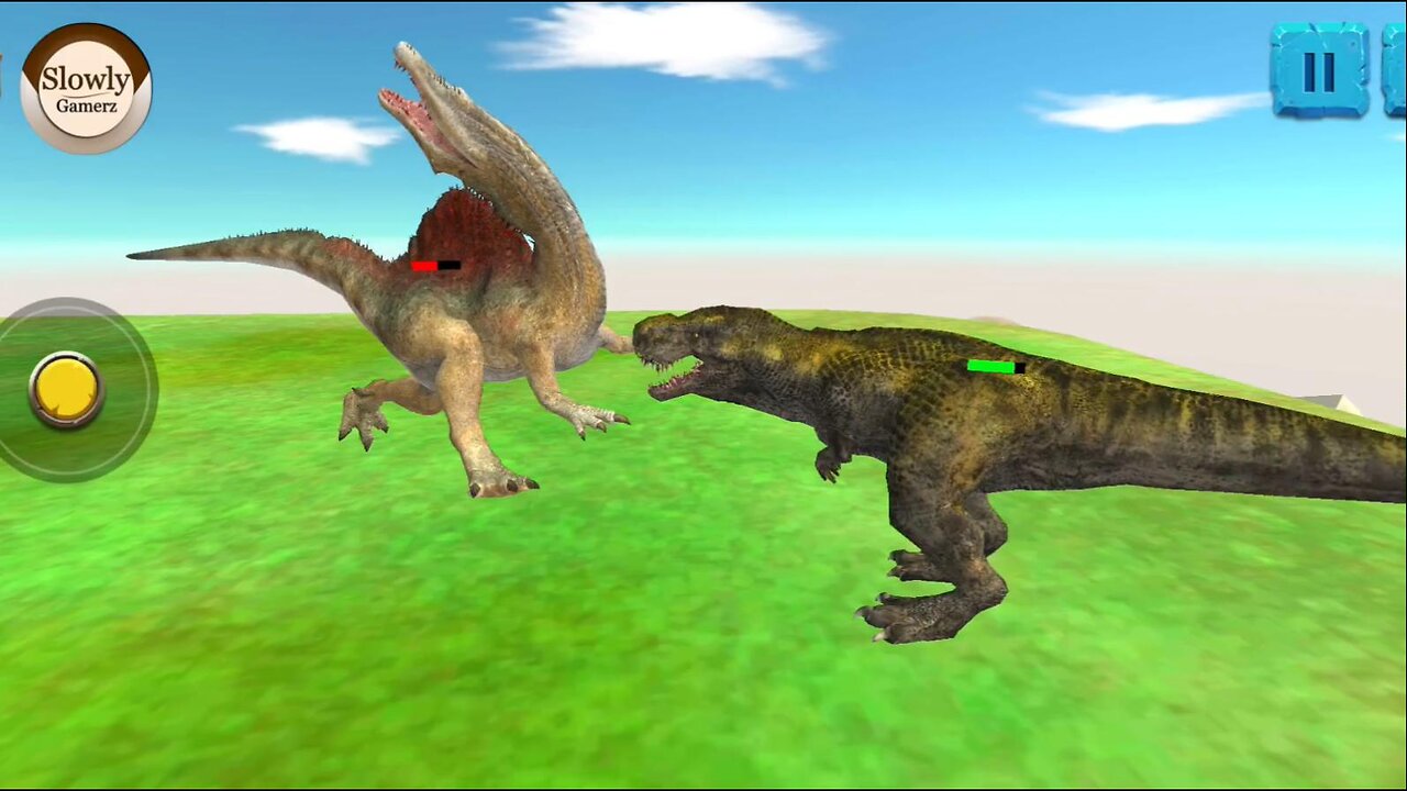 T rex vs Spinosaurus Fight | Dinosaur Battle | Dinosaur vs Dinosaur | Dinosaur | Slowly Gamerz