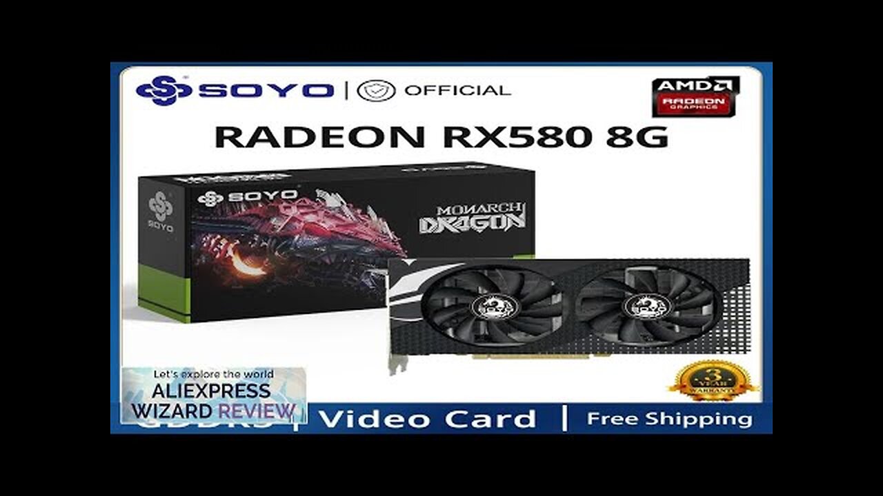 SOYO New AMD Radeon RX580 8G Graphics Card GDDR5 Memory 256Bit Gaming ...