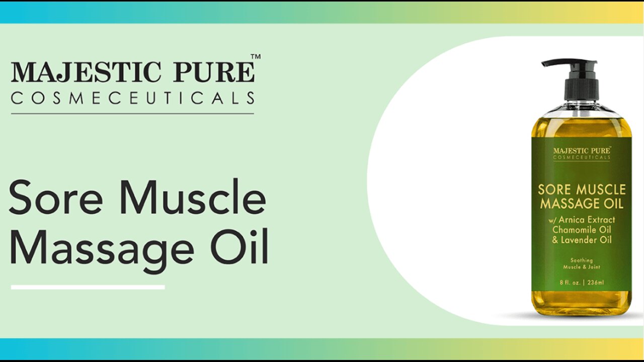 MAJESTIC PURE Arnica Sore Muscle Massage Oil for Massage Therapy