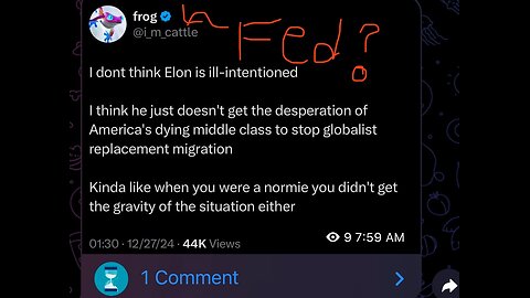 “Elon Musk isn't evil” -Frogwave Frogwave Fed?