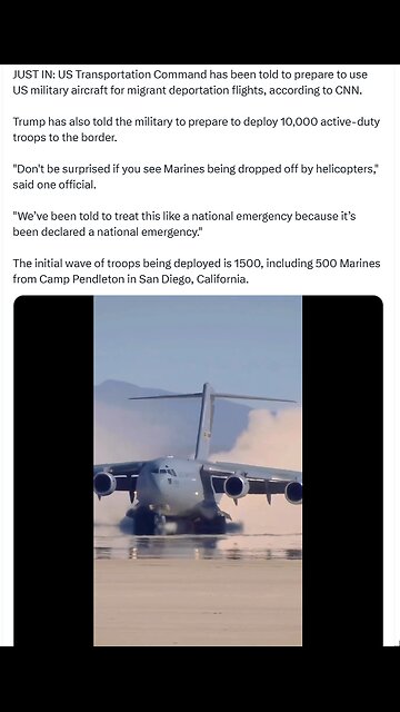 US Transportation Command has been told to prepare to use US military aircraft...