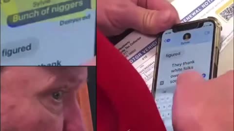 A racist is caught texting “BUNCH OF N*GGERS