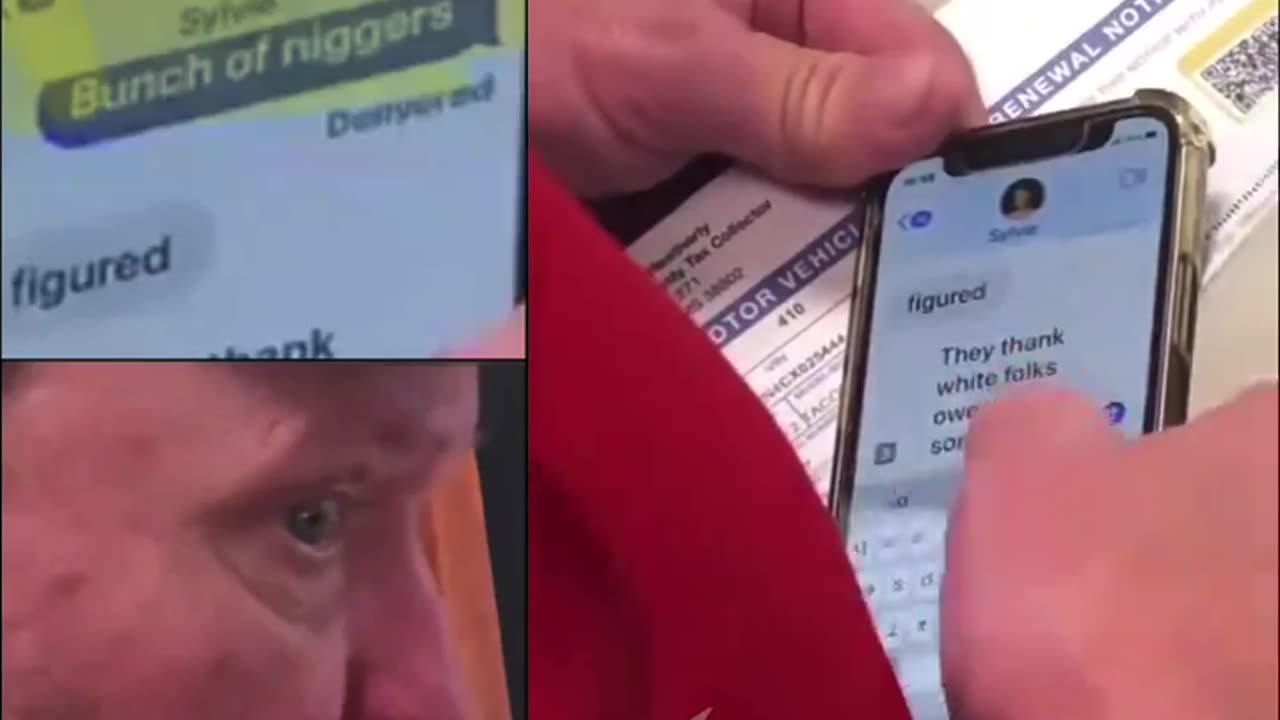 A racist is caught texting “BUNCH OF N*GGERS