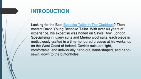 Best Bespoke Tailor in The Claddagh