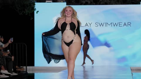 Curve Model PresidentNiki Dazzles in SLAY Swimwear at Miami Swim Week 2024 | 4K Slow Motion