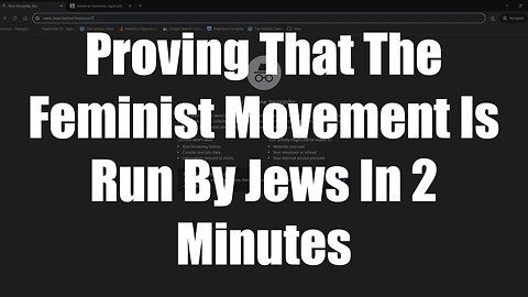 Proving That The Feminist Movement Is Run By Jews In 2 Minutes