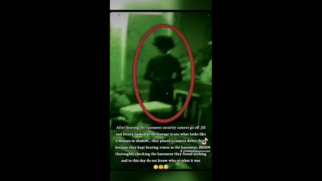 Shadow figure captured in basement on security camera