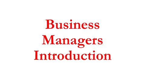 SeETL001 - Business Managers Introduction