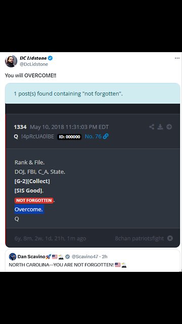 Dan Scavino🚀NORTH CAROLINA—YOU ARE NOT FORGOTTEN! 🦅