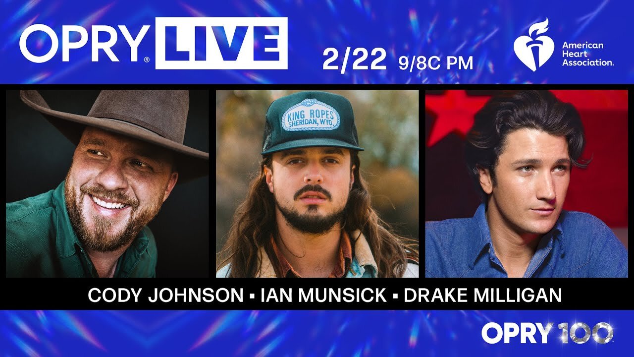 Opry Live - Cody Johnson, Ian Munsick, and Drake Milligan