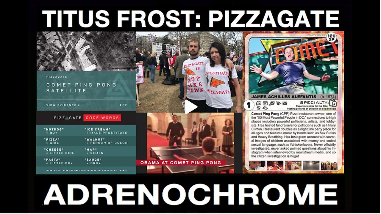🔲🔺TITUS FROST: PIZZAGATE ▪️ DEMOCRAT PARTY CHILD-SEX RING ▪️ ADRENOCHROME