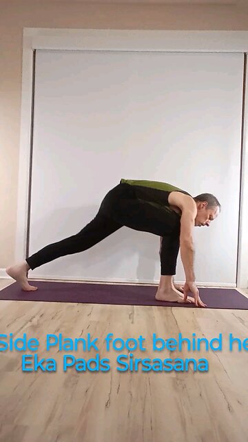 Side plank foot behind head