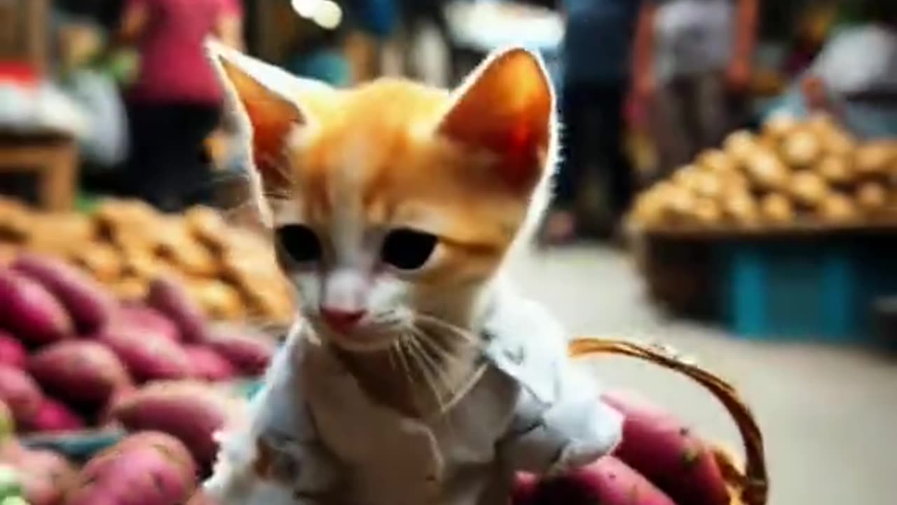 The poor kitten was ridiculed by his friends for eating a dirty orange | Ai cat video | Cat shorts