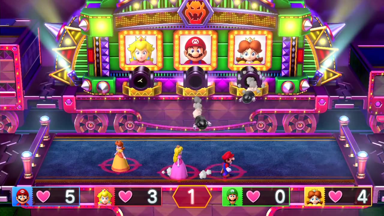 Mario Party 10 minigames- Mario Vs Peach Vs Luigi Vs Daisy