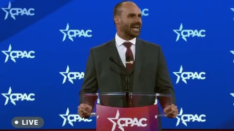 Eduardo Bolsonaro criticizes Alexandre de Moraes during a speech at cpac