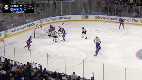 New York Rangers - Key finds Troch in front for the redirect.