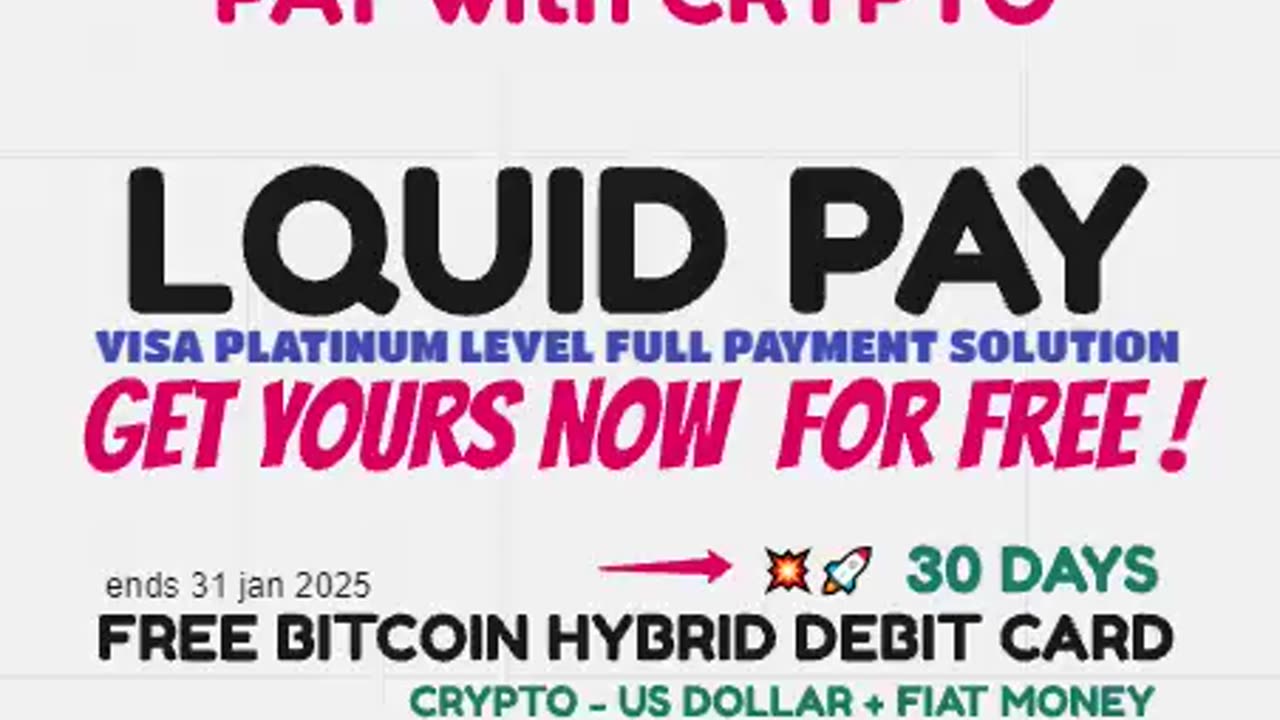 LQUID PAY USA - GET YOUR FREE HYBRID BITCOIN DEBIT CARD NOW - TOP TEAM ROB BUSER