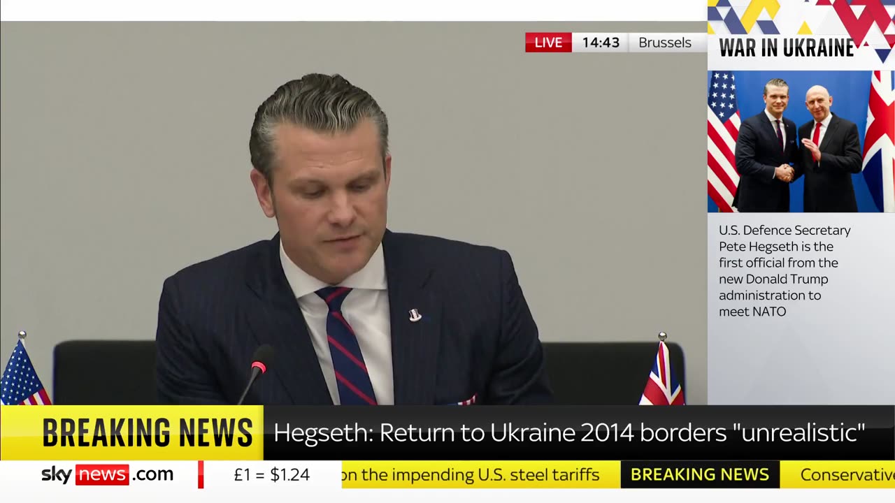 Hegseth says "this war must end" but a return to Ukraine's pre-2014 borders is