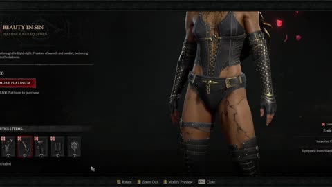 Fashion Beauty in Sin Outfit Combat for Rogue in Diablo 4 | My Commentary