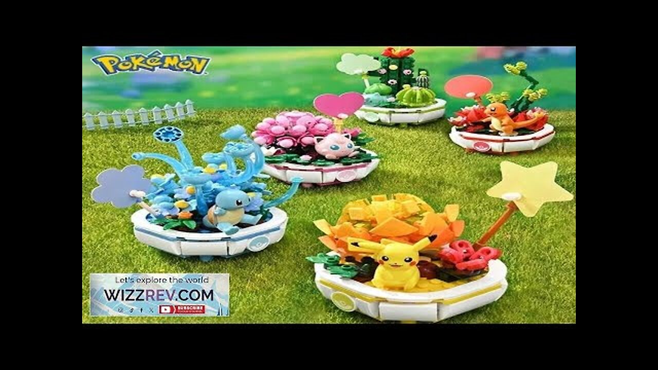 Pokemon Potted Bonsai Building Blocks Pikachu Charmander Squirtle Model Bricks Toys Creative Review