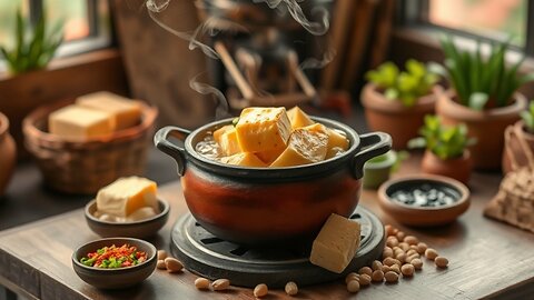 "Warm or Cold, Joy Abounds: Sizzling Yellow Tofu Delight 🍲✨