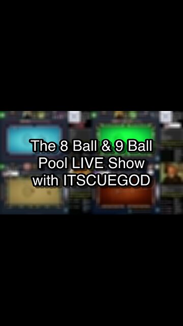 The 8 Ball & 9 Ball Pool LIVE Show with ITSCUEGOD