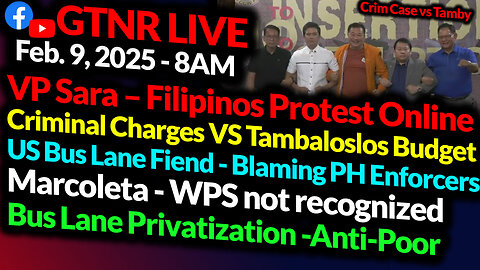 Crim Case VS Tambaloslos | VP Sara Message | NO NED Funds NO PH NGOs | GTNR Ka Mentong and Ka Ado