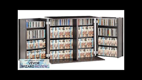 VEVOR Media Storage Cabinet 4 Layers Adjustable DVD Shelves 576 CDs Espresso Review