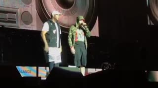 Eminem leading ‘F*ck Trump’ chants.