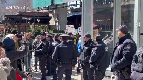 NYPD responded to another leftist occupation of the Tesla store in Manhattan