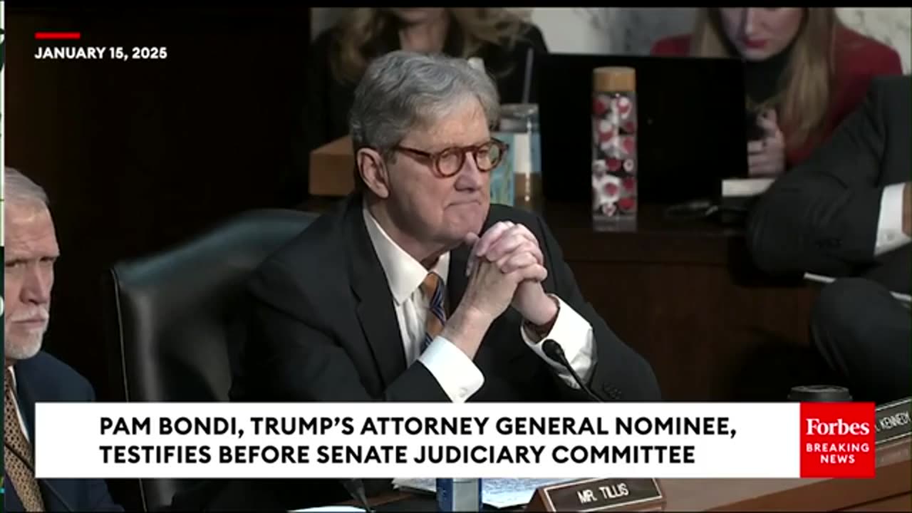 Senator John Kennedy Questions Pam Bondi During her Confirmation Hearing in the US Senate