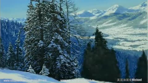 How to paint snow in mountains _ Timelapse _ Episode 191