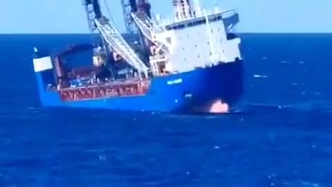 A Russian cargo ship sinks in the Mediterranean after an explosion in the engine