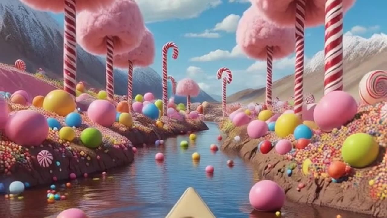 Floating Down a Chocolate River in a Candy Wonderland! 🍫🍭✨*