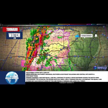 Tornado Watch #18 in TX, AR, OK Until 11 AM! 3/4/25 #shorts #weatherupdates