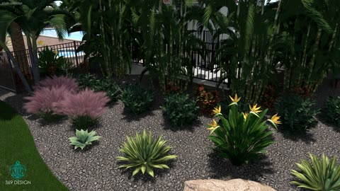 Initial Landscape Rendering - The Players Club Pool Area 01-30-25