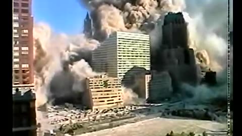 911 WTC 7 - Vertical Slice With Flashes And Symmetrical Implosion