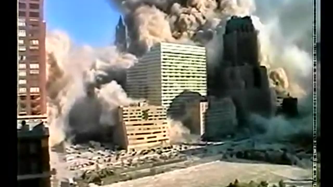 911 WTC 7 - Vertical Slice With Flashes And Symmetrical Implosion