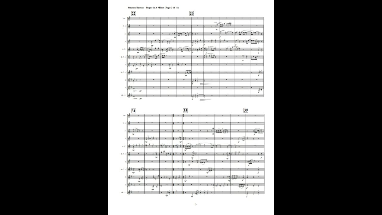 Richard Strauss – Fugue in A Minor (Flute Septet + 3 Bass Clarinets & Contrabass Clarinet)