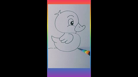 Duck Easy Drawing|Duck with S|step by step drawing cute duck|#drawing| #easydrawing|#children|#kids