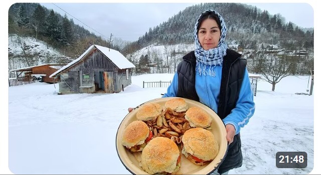 A woman in the mountains makes the BEST BURGERS. Life in the mountains