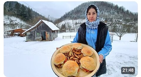 A woman in the mountains makes the BEST BURGERS. Life in the mountains