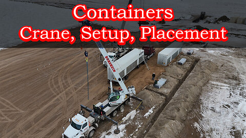 Containers, Crane, Setup, Placement - Bitcoin Data Center