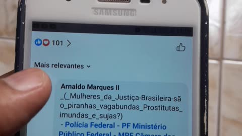 Denunciando a Justiça Brasileira na pagina oficial da Instituição Publica #1.