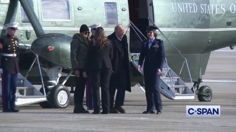 HISTORIC: Donald Trump successfully walks up the main steps of Air Force One.