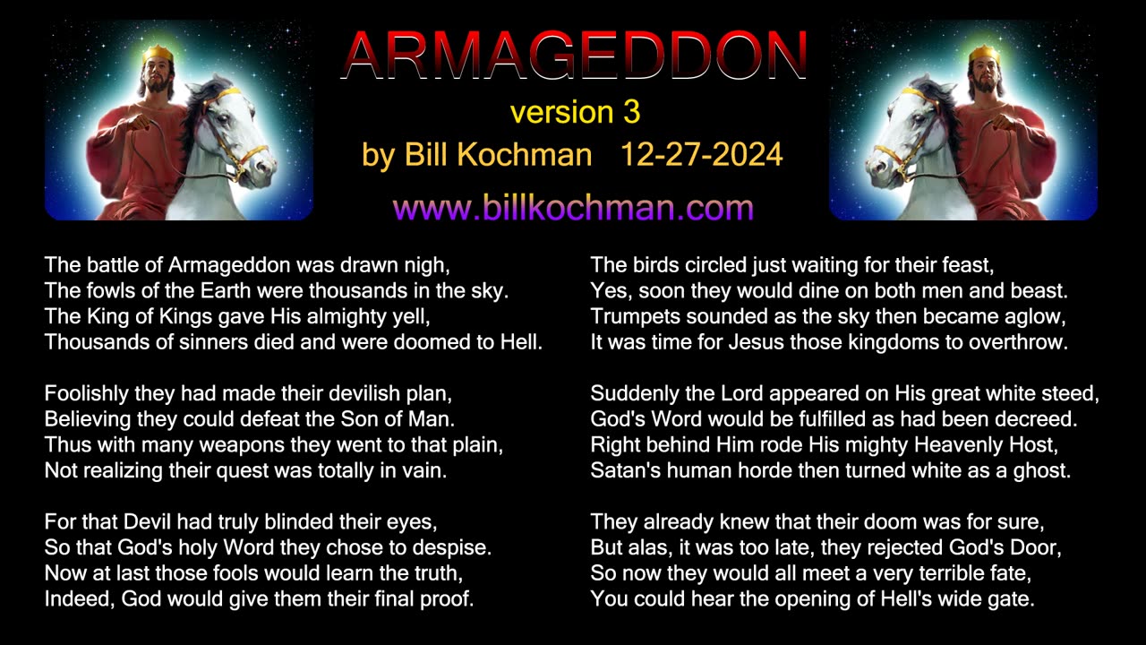 ARMAGEDDON [version 3] -- an original song by Bill Kochman.