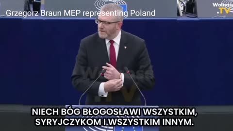 Grzegorz Braun MEP representing Poland