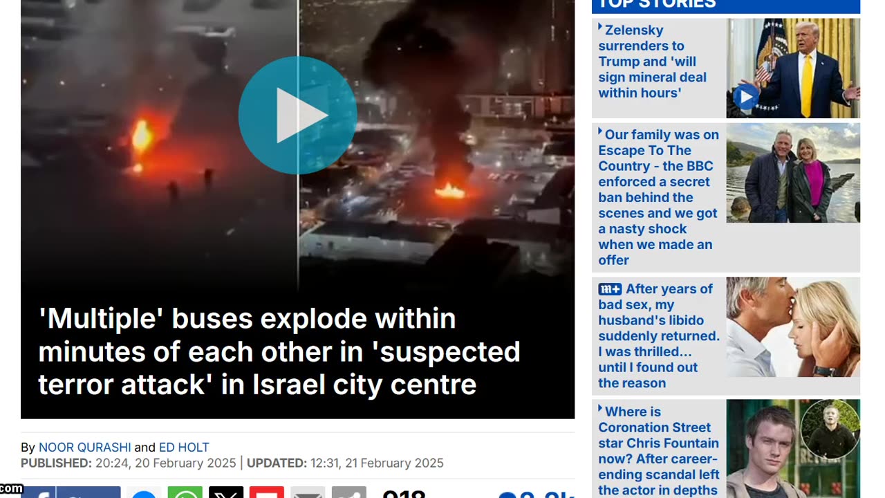 Israel blows up some buses and blames the Palestinians